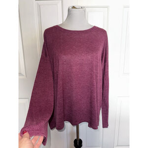 Eileen Fisher Sustainable Hemp Tencel Top L Boxy Minimalist Coastal Grandma